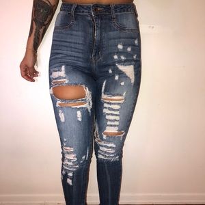 High waisted jeans